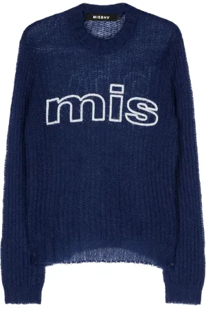 MISBHV Trøje i åben strik og logotryk