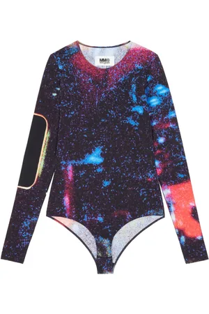 Maison Margiela Langærmet bodysuit med grafisk tryk