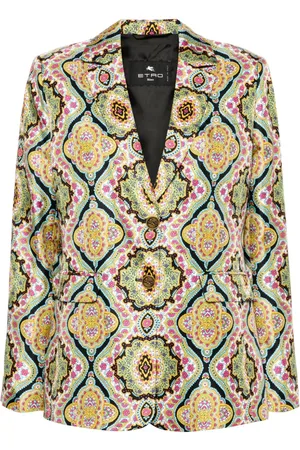 Etro Blazer i silke med blomstertryk