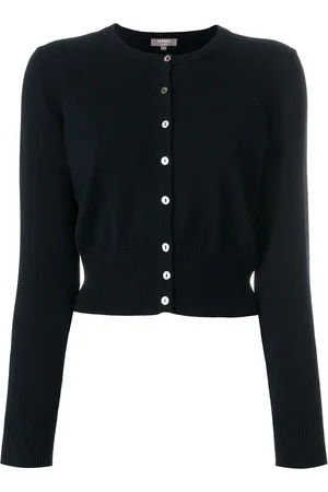 N.PEAL Cropped cardigan med kontrast-knapper