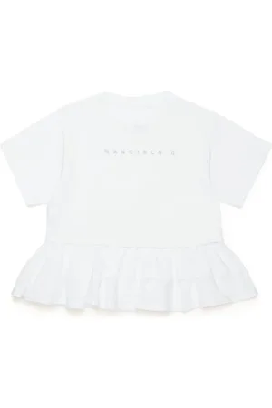 Maison Margiela T-shirt med kanin-tryk og flæser