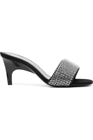 The Attico Rem 60 mm mules med krystaludsmykning