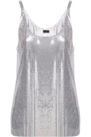 Paco rabanne Metallisk tanktop i mesh