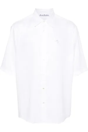 Acne Studios Stribet skjorte med broderet logo