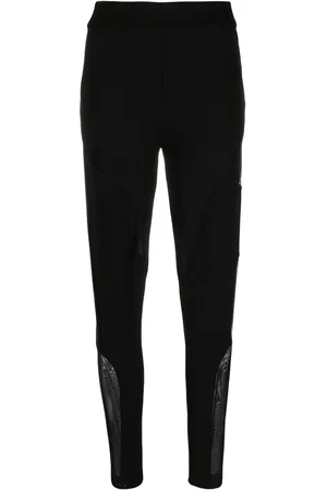 Philipp Plein Ribbede leggings i stræk med gennemsigtig panel