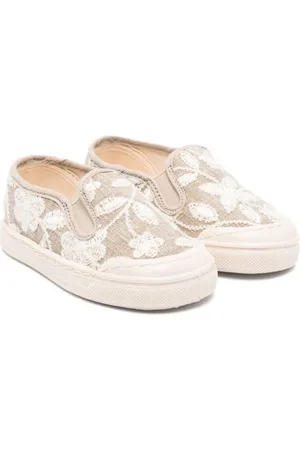 PèPè Sneakers i bomuld med blomstret broderi
