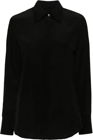 Lanvin Silkeskjorte med blomstrede knapper