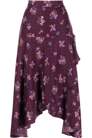 B+AB Asymmetrisk nederdel med blomstertryk
