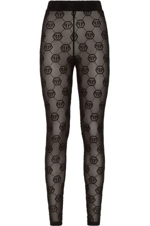 Philipp Plein Tyl-leggings med monogram-mønster