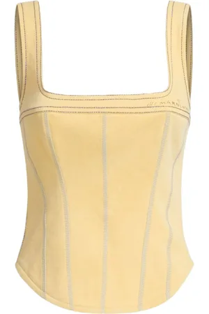 Marni Stribet top med korsetdetalje