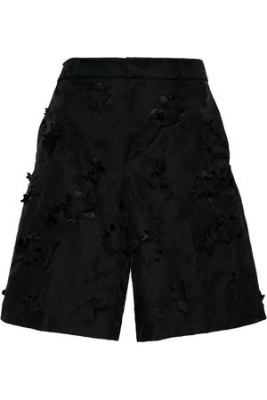 JNBY Knælange shorts med blomstret applikation
