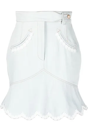 Casablanca Denimnederdel med blomster-broderi