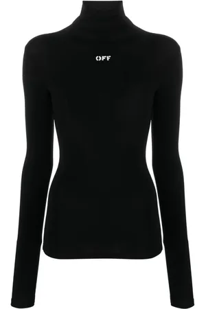 OFF-WHITE Top med rullekrave og Off-stempel