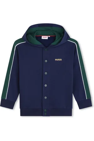 HUGO BOSS Hættetrøje med logotryk og paneler