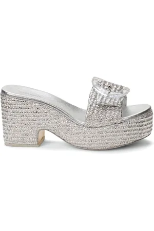 Cult Gaia Cleia 80 mm mules i læder
