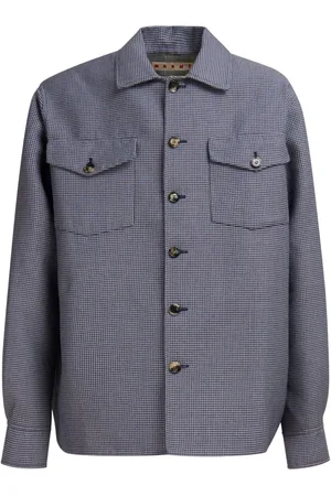 Marni Houndstooth-ternet skjorte med flaplomme