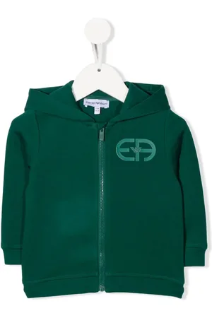 Emporio Armani Hættetrøje med logotryk og lynlås