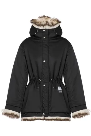 Moschino Jakke med hætte og lammeskindsdetalje