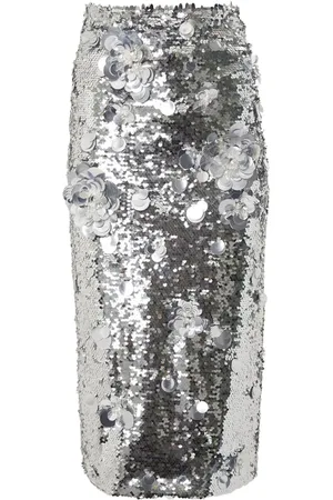 Carolina Herrera Pailletudsmykket midi-nederdel