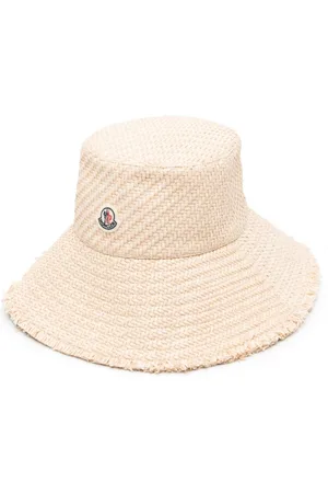 Moncler Hat i bast med logomærke
