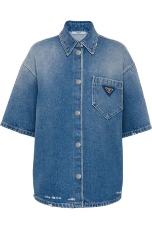 Prada Denimskjorte med trekantet logo