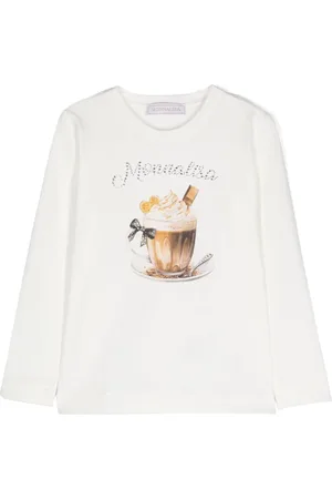 MONNALISA Chocolate Cup T-shirt med grafisk tryk