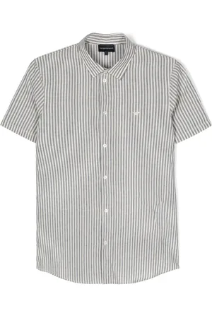 Emporio Armani Stribet skjorte med broderet logo