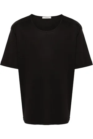 LEMAIRE Ribbet T-shirt med U-hals
