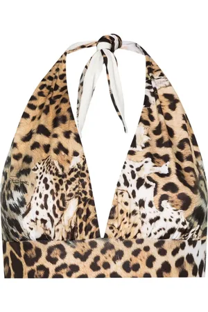 Roberto Cavalli Bikinitop med jaguar-tryk
