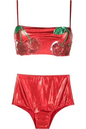 Brigitte Metallisk bikini med pailletudsmykning