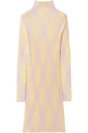 Burberry Ribstrikket argyle-kjole