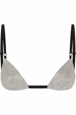 Dolce & Gabbana Trekants-bh i mesh med krystaludsmykning