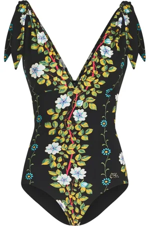 Etro Badedragt med blomstertryk og V-hals