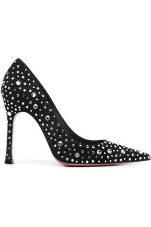 Amina Muaddi Elsa 110 mm pumps i ruskind