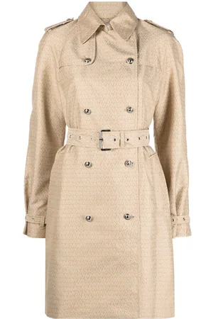 Michael Kors Dobbeltradet trenchcoat med bælte