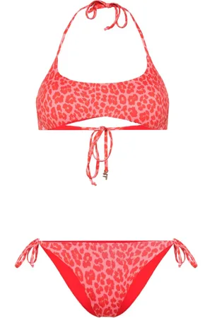 FISICO Leopardmønstret bikini med halterneck
