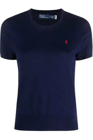 Ralph Lauren Strikket T-shirt med broderet logo