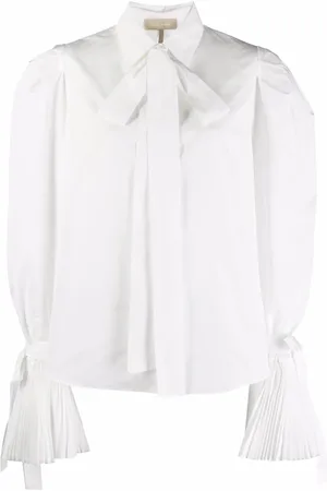 Elie saab Taffeta-skjorte med svaj i opslag