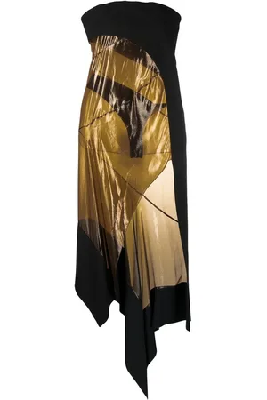 MUGLER Asymmetrisk kjole med gennemsigtig panel