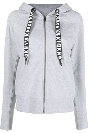 DKNY Hættetrøje med snoretræk, logo og lynlås
