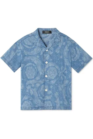 VERSACE Denimnederdel med baroktryk