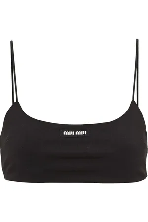 Miu Miu Cropped top med logomærke
