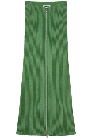 Jil Sander Ribstrikket pencil-nederdel med lynlås