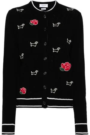 Thom Browne Hector And Rose uldcardigan med broderi