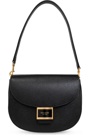 Kate Spade Katy skuldertaske i læder med logoplade