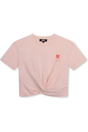 DKNY T-shirt med knudedetalje og logotryk