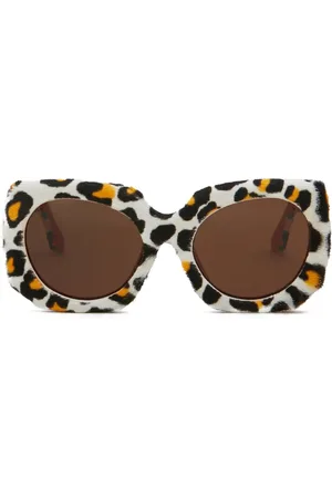 Marni Oversize solbriller med leopardtryk