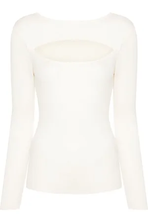 Allude Ribbet top med udskæringer
