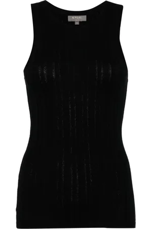 N.PEAL Ribstrikket tanktop med rund hals