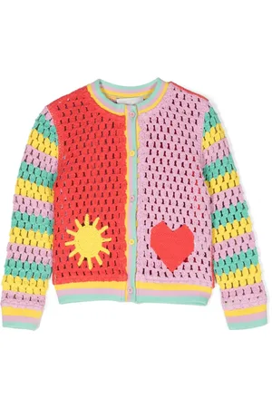 Stella McCartney Hæklet strikket cardigan med colourblocking